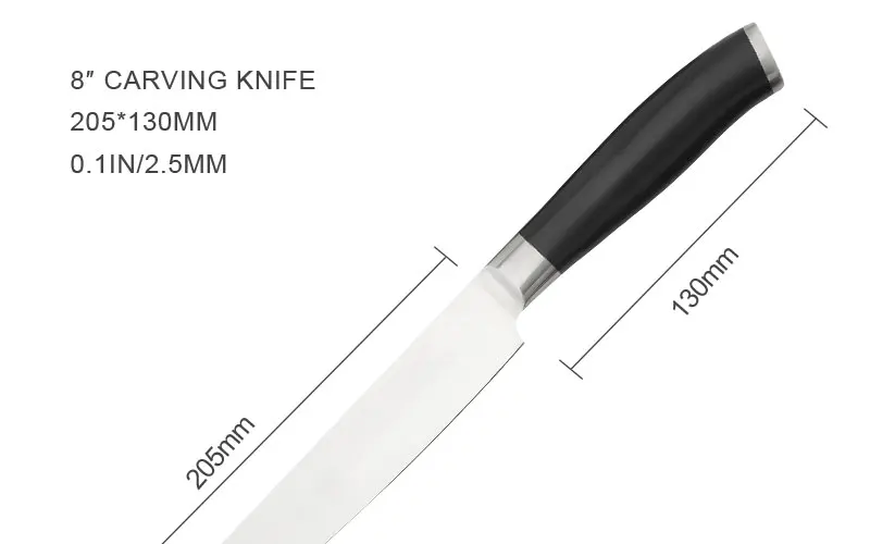 German Steel Meat Carving Knife Abs Handle With 18/0 S/s Bolster