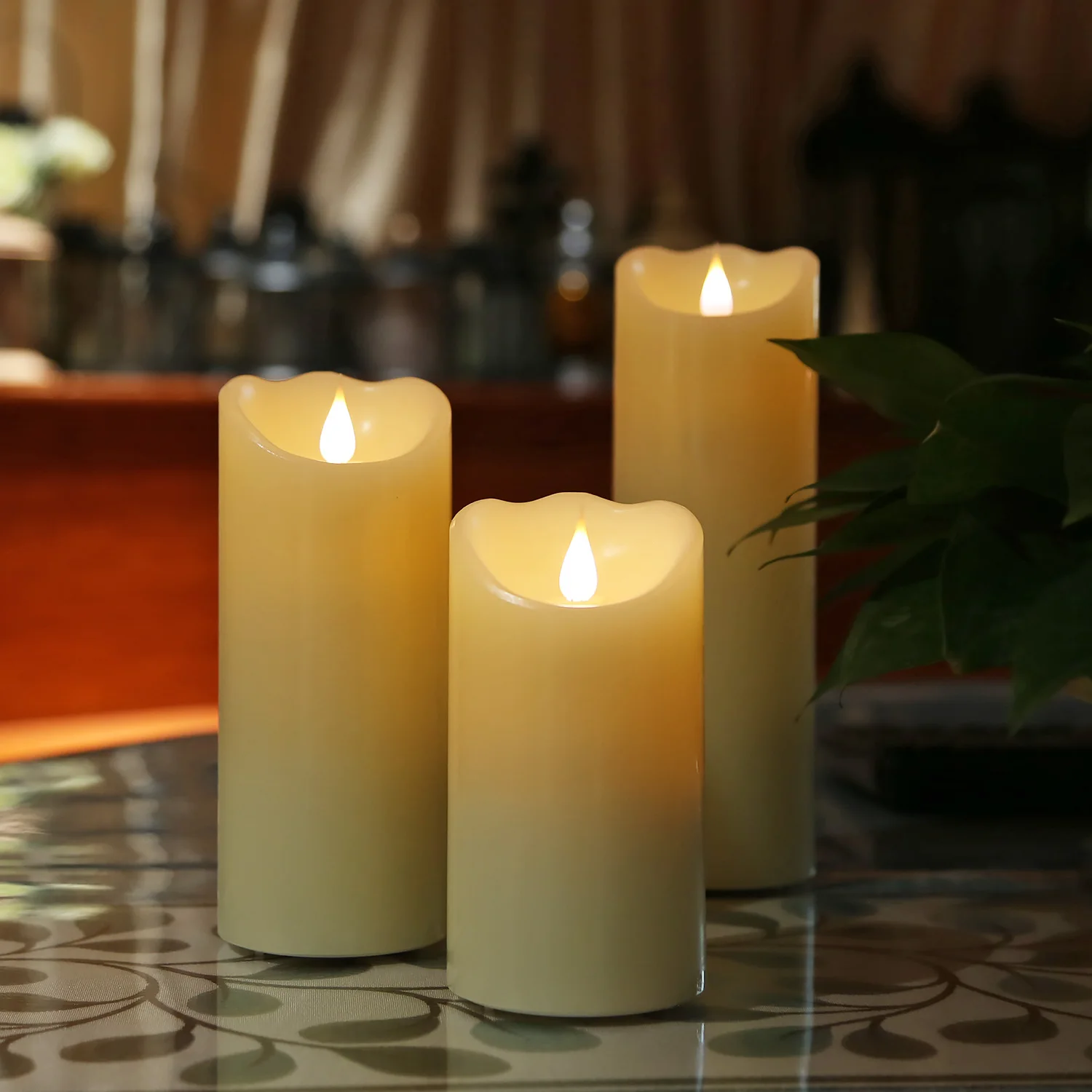 Flameless Candles Battery Operated Pillar Real Wax Flickering Electric ...