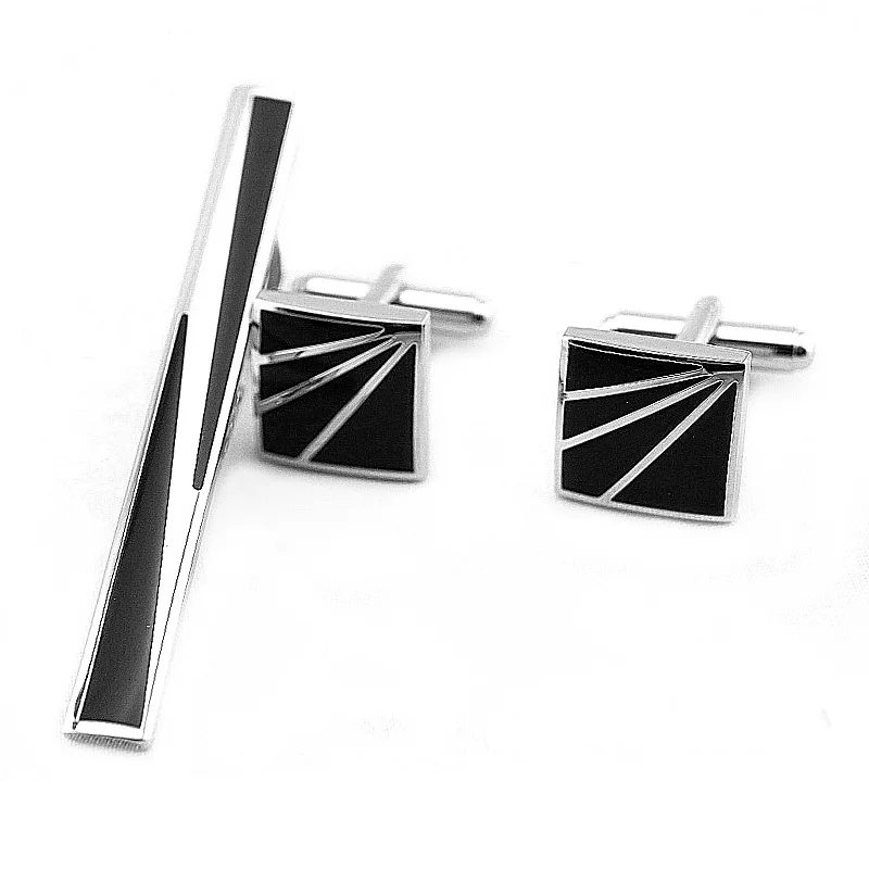 

manufacturers hot selling cheap unique elegant men custom cufflinks and tie clip, Various color;custom