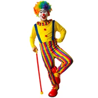 

Men Halloween Clown Costume Adult Cosplay Funny Clown Outfit Carnival The Clown Clothing Party Performance Wear XQ1167