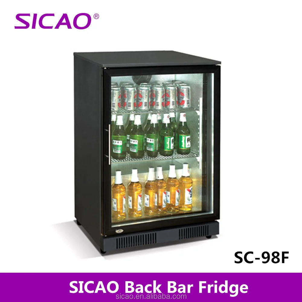 Supermarket tiga pintu kaca 318L kompresor display bar 