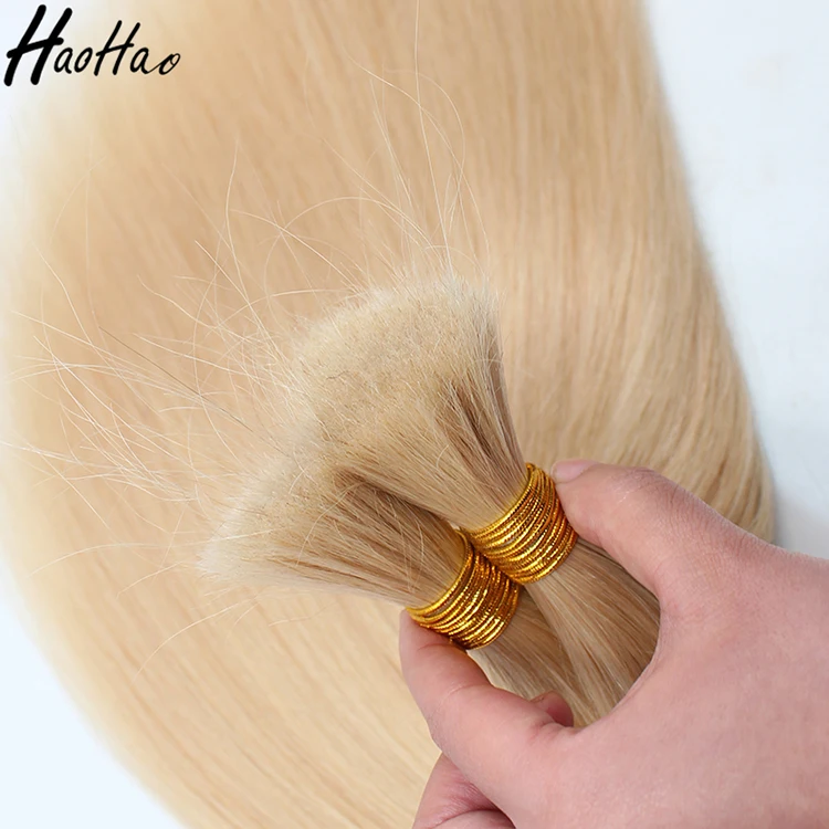 

European hair human blonde #613 virgin hair bulk wholesale