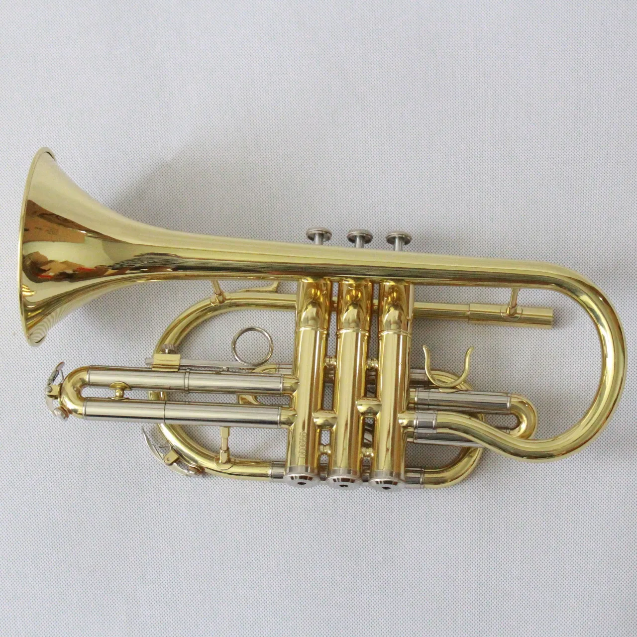
Professional Bb tone SS valves Brass body Gold Lacquered Cornet 