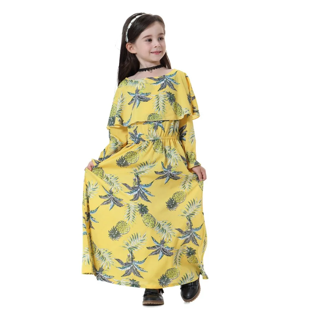 Muslim Girl Robe Long Skirt Dress Kids Black Long Abaya Hijab Cute Children  Marocain Islam Prayer Dress Robe Clothing 7-12 Year - AliExpress