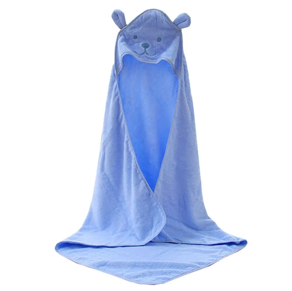 Blancho Bedding Baby Soft Cotton Breathable Bath Towel Kids Bathcloth Cloak Bathrobe 0-7 Years(Blue)