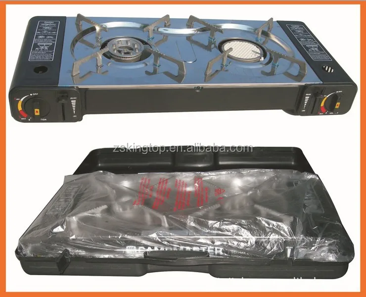 Double Burner Portable Gas Stove With S S Drip Pan Buy Portable