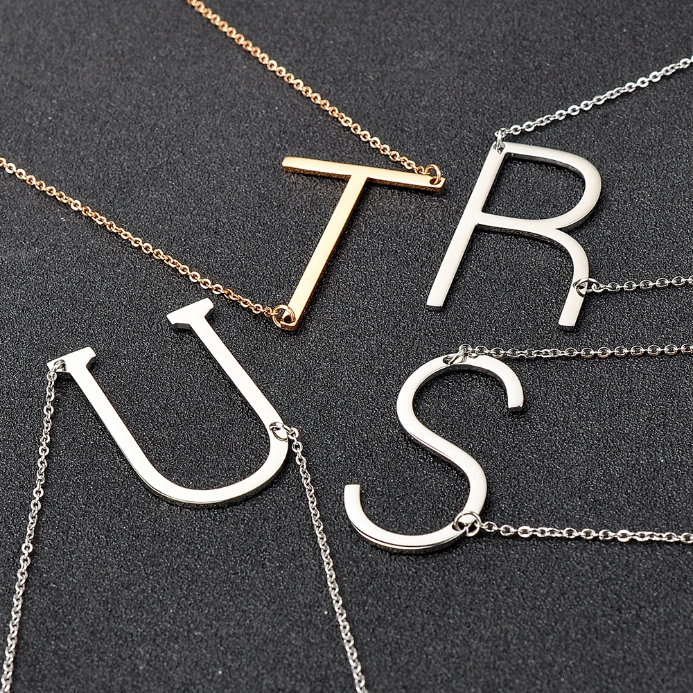 Hot Selling Trending Stainless Steel English Letter Alphabets Pendant Designs
