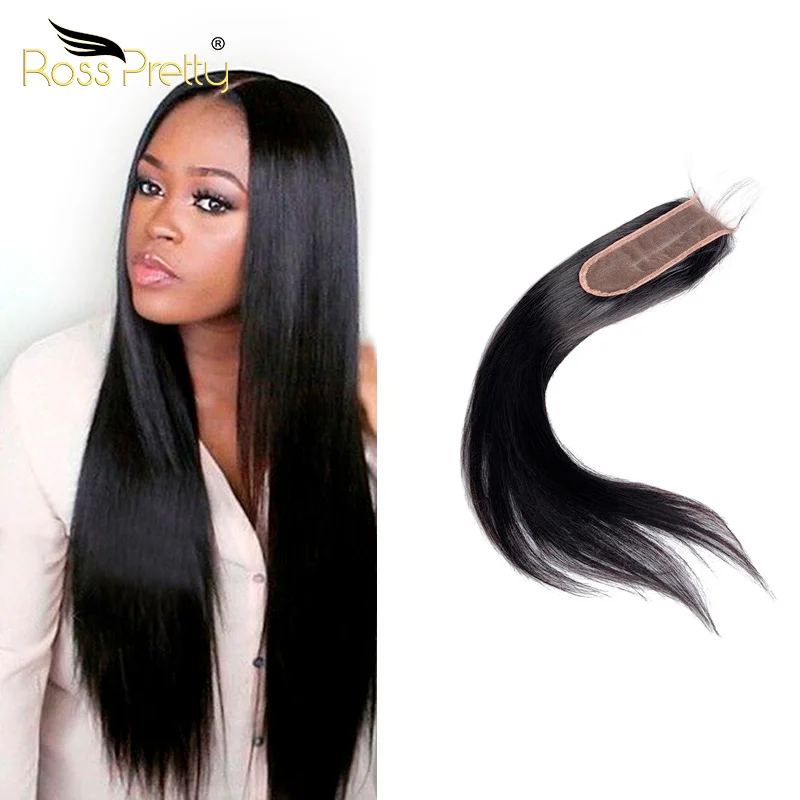 

Ross Pretty Human Hair Best Price 14-20inch Bone Straight Hair With Closure Burmese Straight Hair 2x6 Closure, Natural black
