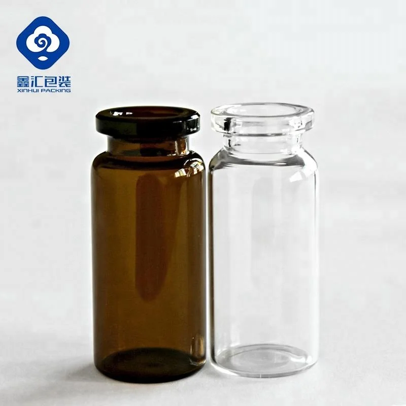 
Medical 10 ml Glass Vials for Injection with Rubber Stopper and Cap 