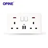 Professional production double 3 pin 2 gang USB hotel dedicated outlet socket