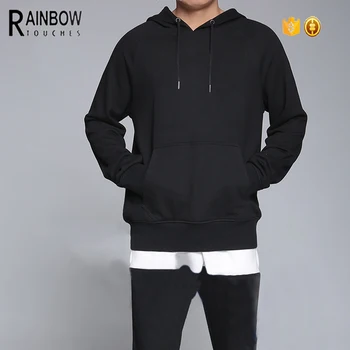 thick plain black hoodie