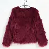 Women's Winter Fluffy Fur Jacket&Coat Lamb Wool Multicolor V-Neck S-XXX