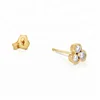 Wholesale minimalist design trio stone stud earrings for women jewelry