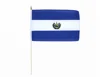 promotion mini country flag,El Salvador hand waving flag,plastic stick hand flag