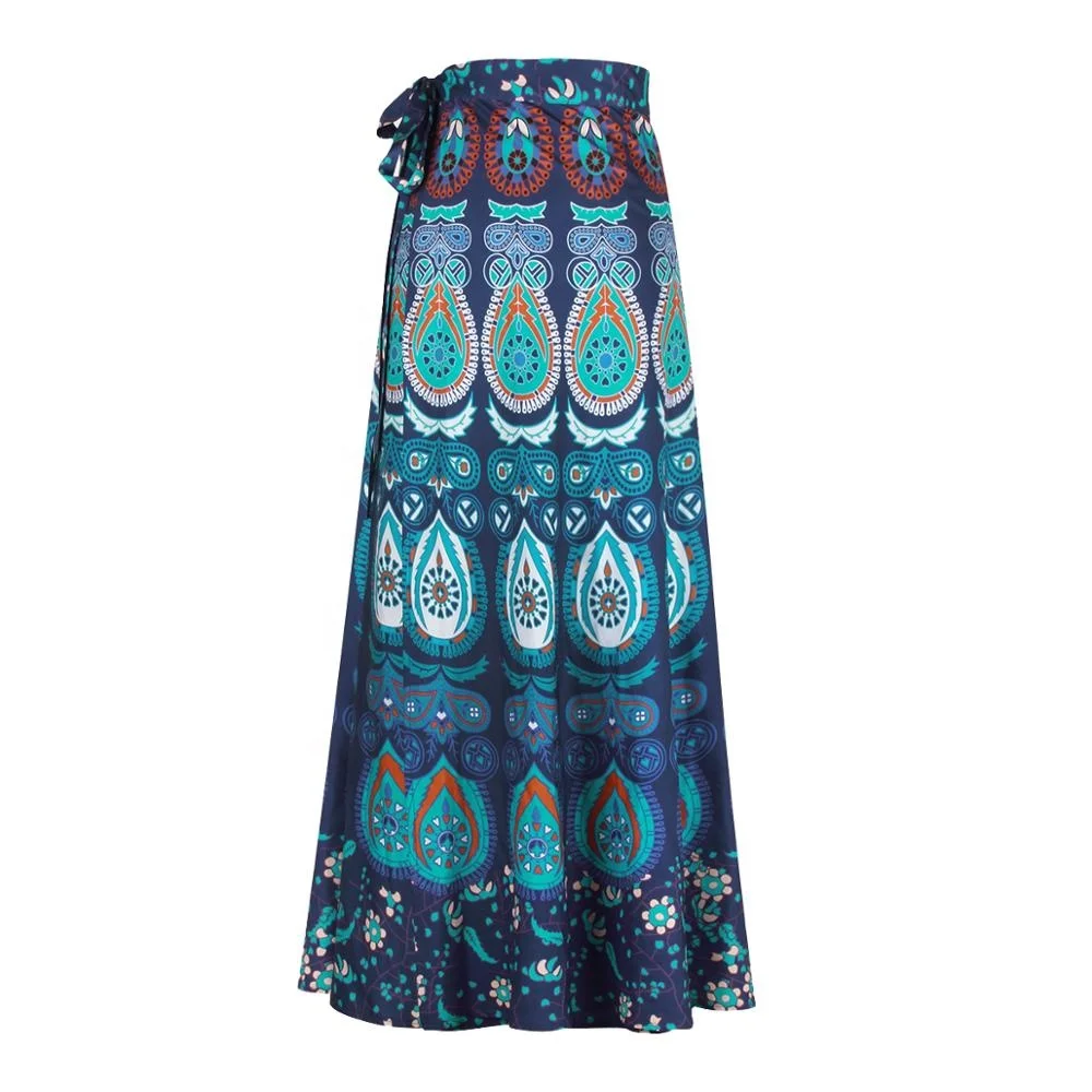 

Women's Long Hippie Bohemian Skirt Gypsy Dress Boho Clothes Flowers