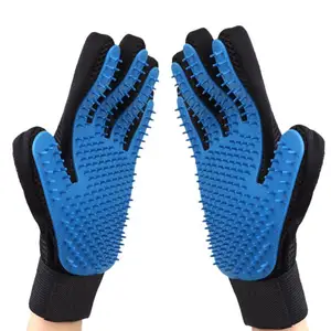 Image of Hair Remover Pet Grooming Glove with Five Fingers, Pet Deshedding cleaning Brush glove