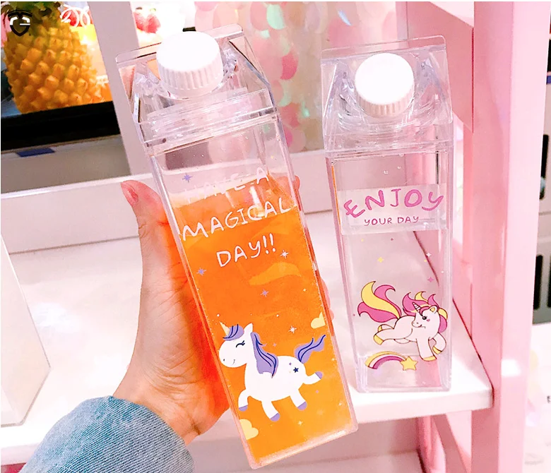 Animal BPA Free Water Bottle Milk Hip Flask 500ml Sport Outdoor Cartoon Drink To