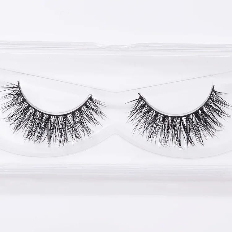 

2019 Factory Best Seller Eyelashes with Transparent Eyelashes Package Box 3D Mink Eyelashes Private Label, Black
