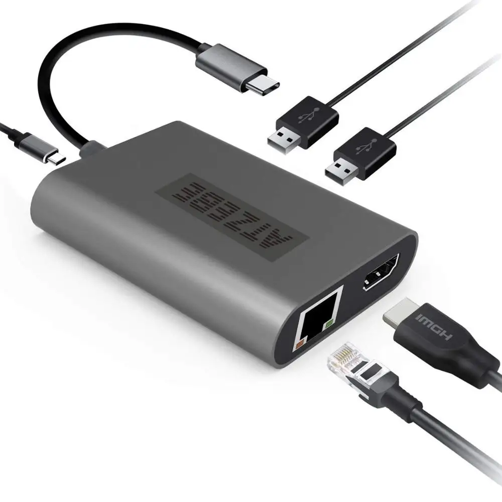 

2018 hot sale USB HUB modular adapter aluminum type c to 4K HDMI, RJ45 1000Mbps, 2 Port USB 3.0 all in 1 HUB, N/a