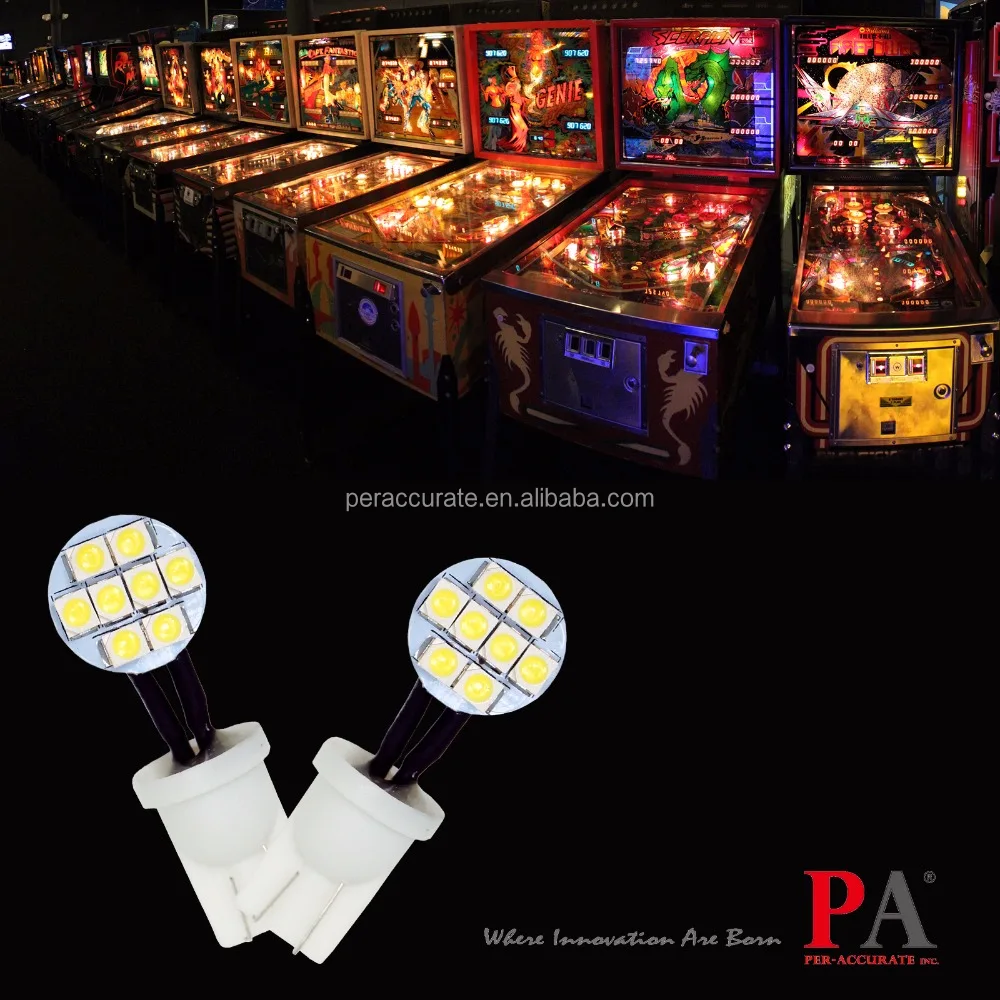 

PA Pinball Machine 8SMD 3528 T10 #555 W5W Flicker LED Light Indicator Dashboard 12v AC/DC