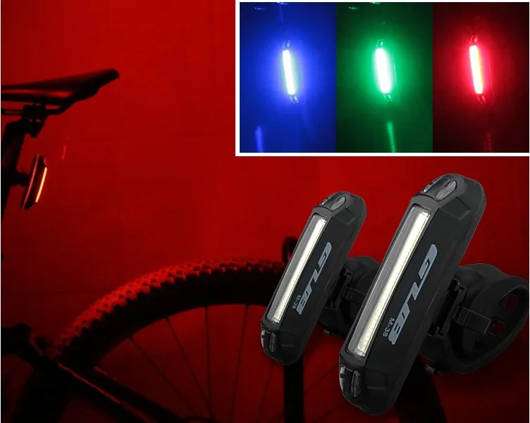 

GUB M-38C bicycle seatpost light colorful flashing in one rear light tail lamp for outdoor cycling recharge frame light