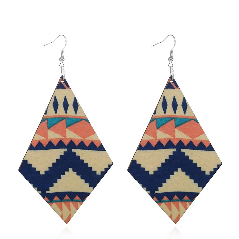 

18 Styles Available Free Shipping Pattern Printed Fashion African Africa Wood Earrings Jewelry, Picture show