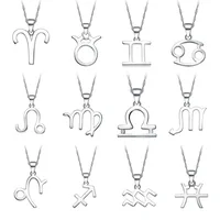 

24k White Gold Plated 925 Sterling Silver Astrology Zodiac Sign Necklace 2019 Jewelry CY302