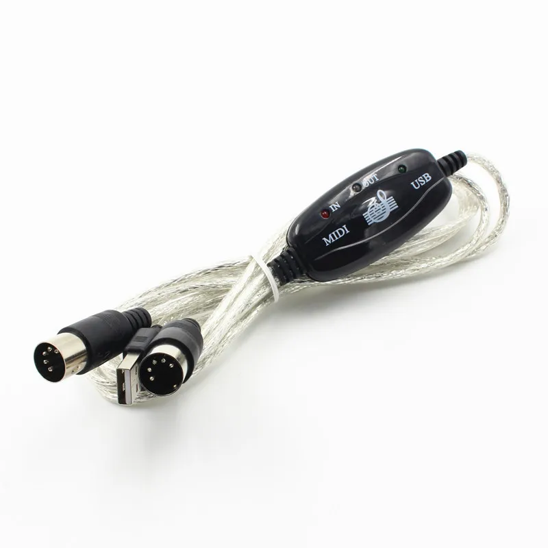 

USB IN-OUT MIDI Interface Cable Converter PC to Music Keyboard Adapter Cord