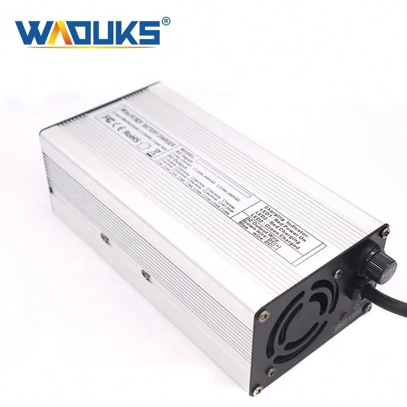 

58.4V 5A Charger 48V LiFePO4 Battery Smart Charger 16S Aluminum shell With fan Battery pack charger Input 100VAC-240VAC