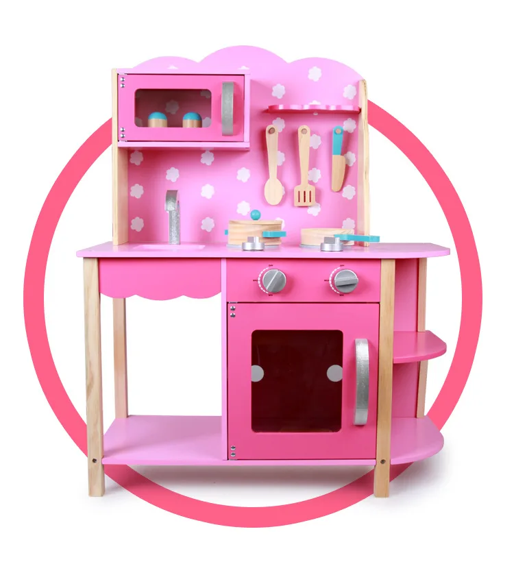 2019 Kids Wood Kichen Set Wooden Toy Kitchen Set For The Girls Pretend