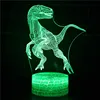 3D Dinosaur Night Light - 3D Illusion Lamp Three Pattern and 7 Color Change Decor Lamp with Remote Control for Kids