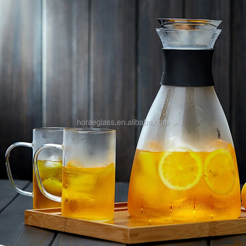 Cold heat resistant glass kettle pot of transparent filter cold water bottles cool large capacity kettle pot juice pot