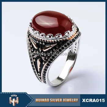 Jewelry Manufacturer China Stone Men Ring  Islamic  Silver 