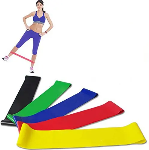 

Professional Home Gym Rubber Elastic Fitness Stretch Exercise Gym Band, Yellow;red;green;blue;black;purple;gray