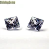 machine cut aaa grate artificial stone white square cubic zirconia gemstone