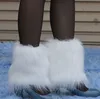 Fluffy Soft Furry Faux Imitation rabbit fur Leg Warmers white color