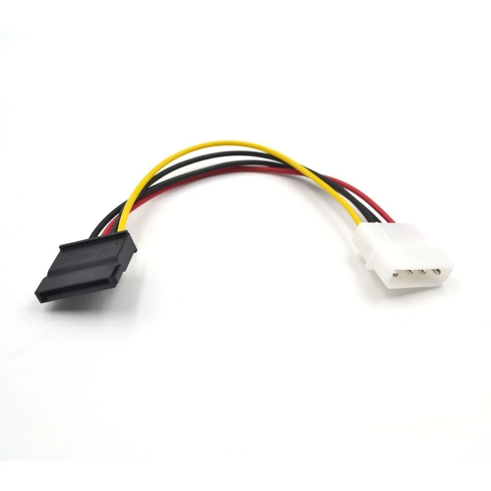 5x 6/" 4 Pin Molex Male to Serial ATA SATA 15-Pin Female Power Adapter Cable