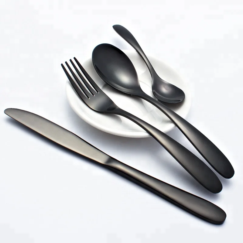 

LOW MOQ Modern Stainless Steel Black Cutlery Set