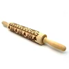 Wholesale christmas themed wooden embossing rolling pin
