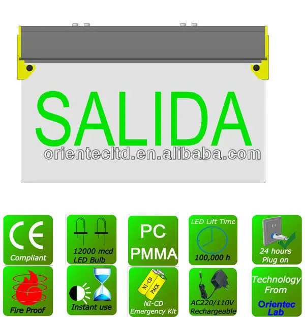 
OT-E805S Hot in Argentina led Exit sign 