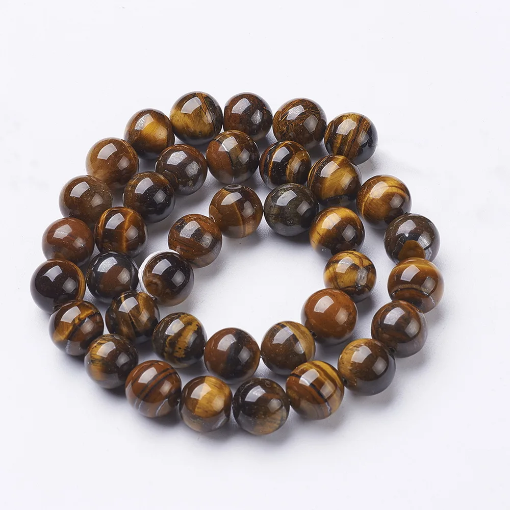 

PandaHall 10mm Natural Gemstone Round Tiger Eye Precious Stone Beads