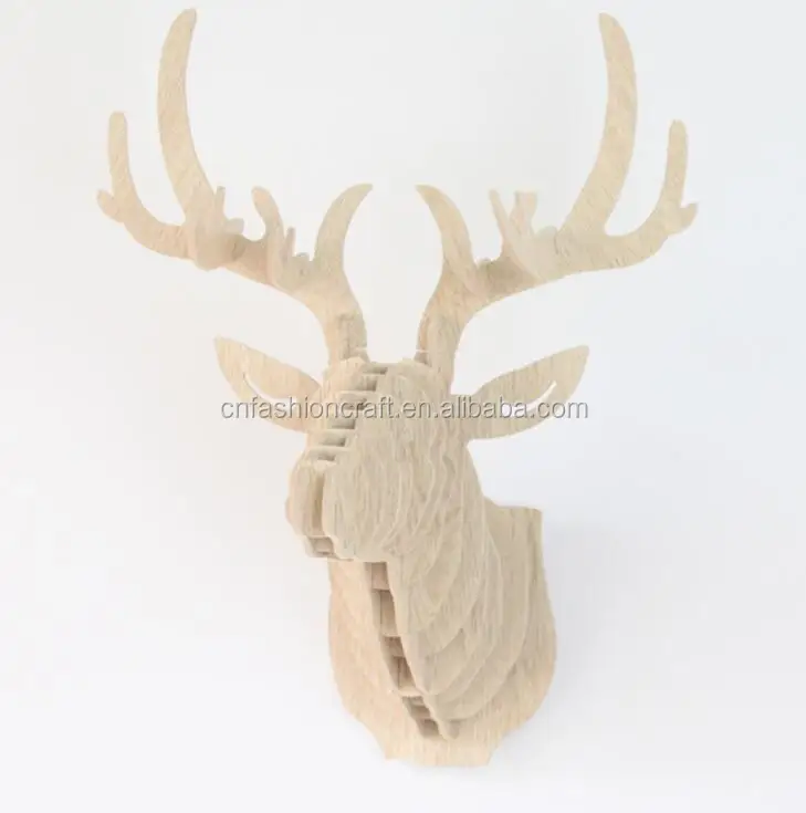 

wood deer head eco friendly material gift and crafts, As picture