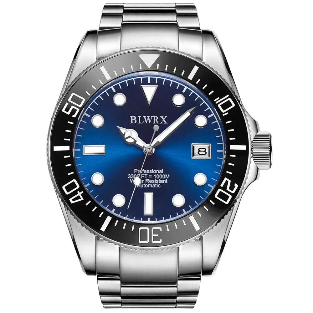 

BLWRX 43mm 1000meters Dive Mechanical Watch Super Luminous BGW9 Blue Light