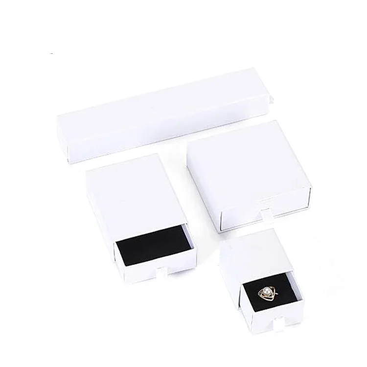 Wholesale pearl white ring bracelet earring jewelry paper box clear pendant necklace box with logo
