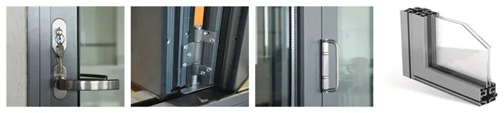 commercial standard anodized folding aluminum window sizes customised decorative folding door with blinds inside