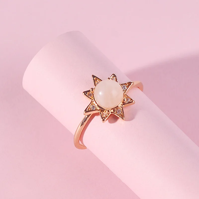 

2019 new design bohemian amanzon lapis stone natural stone rose quartz ring, 4 colorway