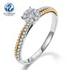 Fashion Design Round Cubic Zirconia Eternity Ring Stacking Infinity Gold Real Diamond Wedding Ring