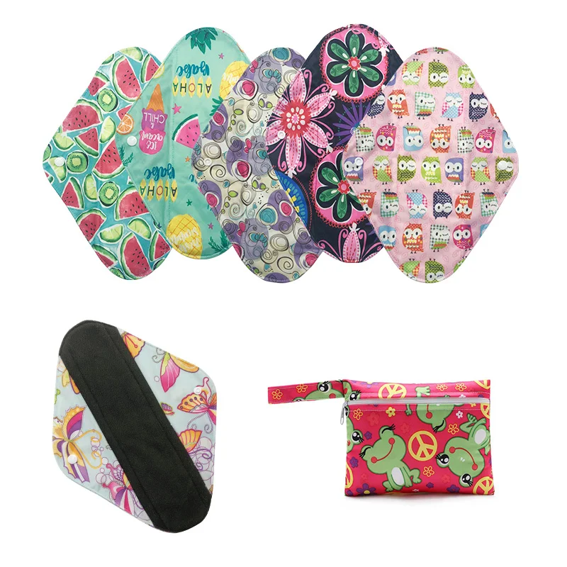 

Hot sale L size Free shipping bamboo sanitary pads, Printing colorful or plain color