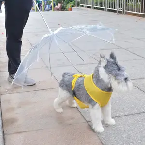 Image of New Foldable Waterproof White transparent Pet clear Plastic Umbrella For Dog,High Quality Pet Dog Umbrella,Outdoor