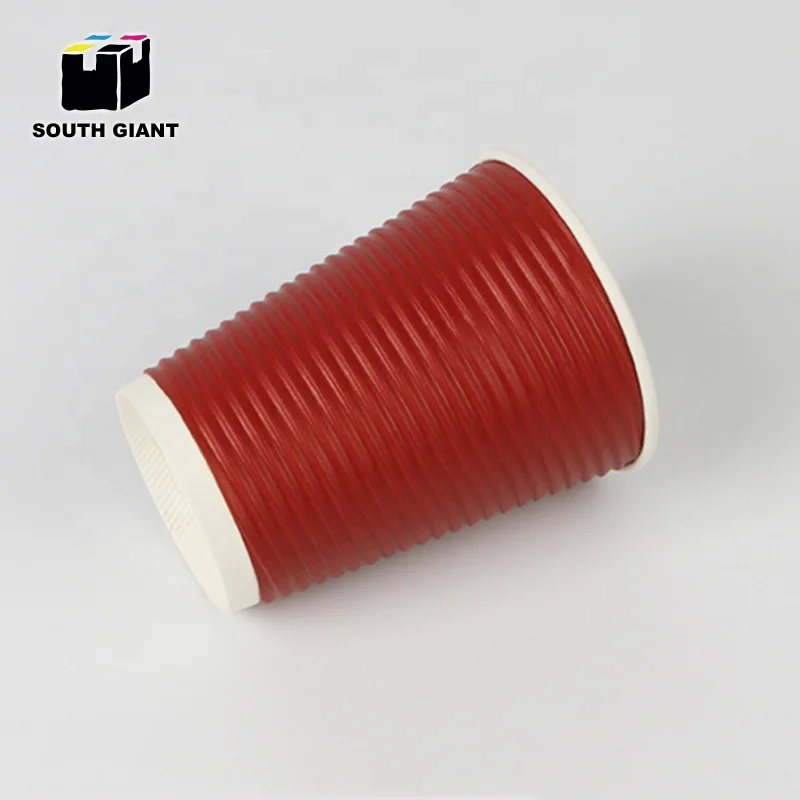 
Customize 8oz 12oz 16oz Disposal Ripple Triple Wall Insulated Kraft Paper Coffee Cups 